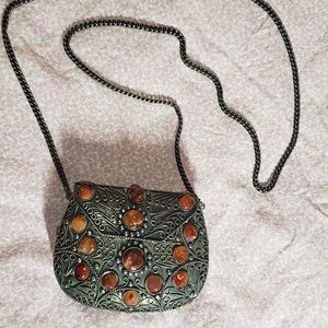 Vintage Sajai Metal and stone Purse